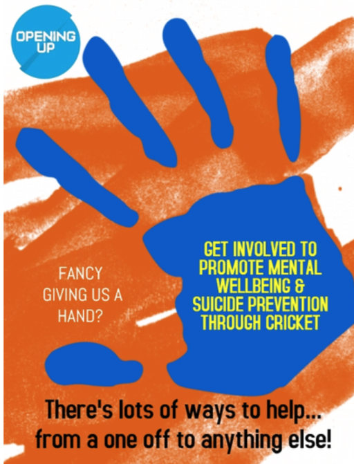 Thursday 6th June Opening Up Cricket promoting mental well being